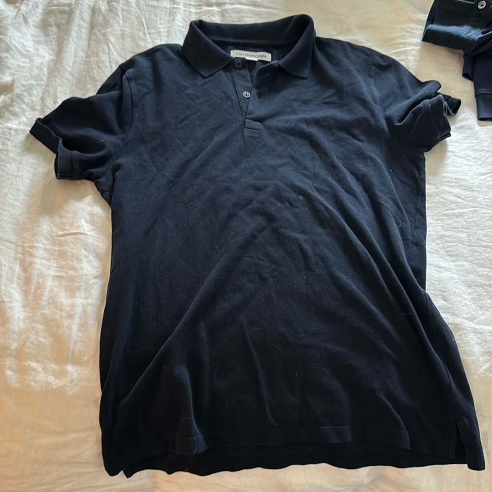 Outerknown navy knit polo